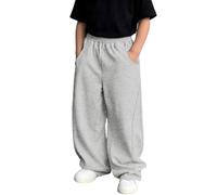 Pantalon garçon uni décontracté pour Tous Les Jours | Pantalon Doux et Confortable pour l'école (Light Gray, 10-11 Years)