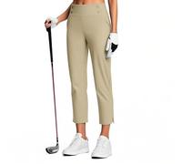 Pantalon Golf Femmes 7/8 Long avec Poches Latérales Respirant Élastique Pantacourt pour Bureau Voyage Ceinture Élastique Léger Résistant Confortable Stretch Léger Extérieur Sport Capri