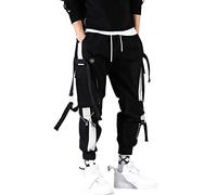 Pantalon Gothique Homme - Pantalon Cargo Homme - Pantalons de Sport Homme - Plusieurs Poches - Jogging Homme - Noir - Pantalons Hip Hop - Streetwear - Techwear - Pantalon Cargo - Travail - Pantalon de