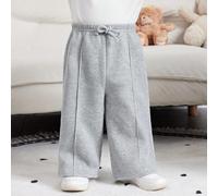 Pantalon gris tricoté ample, droit et large, style coréen tout-aller, décontracté et mignon, convenant aux tenues de sport et de tous les jours. Idéal pour le port intérieur et extérieur. 6-9M,9-12M,1