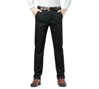 Pantalon habillé à devant plat pour homme, coupe ajustée, jambe droite, pantalon de travail extensible, pantalon décontracté d'affaires, chino confortable et respirant, pantalon chino d'extérieur
