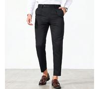 Pantalon habillé décontracté à rayures verticales noires effilées pour hommes, idéal pour le trajet domicile-travail. Ce modèle fait un excellent cadeau pour les petits amis ou les maris. Pantalon dro