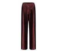 Pantalon habillé en Satin à Jambes Larges pour Femme - Pantalon décontracté - Pantalon Long et Fluide - Taille Haute élastique, Marron foncé, Taille L