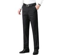Pantalon habillé pour homme, coupe ajustée, confortable, pantalon fuselé, pantalon habillé extensible 4 façons, Noir, 52