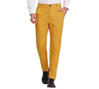 Pantalon habillé pour homme, coupe ajustée, imprimé à carreaux, pantalon formel vintage, pantalon droit, couleur unie, pantalon de travail pour homme, infroissable, devant plat, pantalon de costume