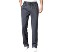 Pantalon habillé pour homme, coupe ajustée, pantalon de bureau extensible, taille élastique, cordon de serrage avec poches, pantalon formel et décontracté, couleur unie, pantalon décontracté, gris