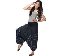 Pantalon harem "Cercles" - culotte bouffante - pantalon Aladin - culotte bouffante - pantalon de loisir - pour dames, gris L/XL