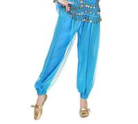 Pantalon Harem de Danse du Ventre en Mousseline de Soie, Pantalon Arabe Tribal Brillant pour Costume de Performance de Fête Zumba Dansant Yoga