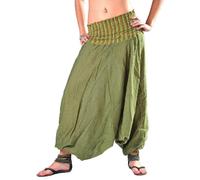 Pantalon harem pantalon à pompe pantalon Aladin pantalon yoga goa sarouel baggy pantalon de loisir Aladin Ranya, vert S/M