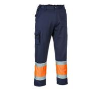 Portwest Pantalon combat Hi-Vis Bicolore, Couleur: Orange/Marine, Taille: M, E049ONRM
