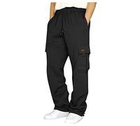 Pantalon Homme Cargo Y2k avec Poches Cargo Elastique Jogging Baggy Sport Pantalon Pantalon Y2k Pantalon De Travail Homme Noir Survetement Homme(Noir,S)