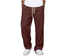 Pantalon Homme Coton Large Droit Taille Élastique Bureau Quotidien