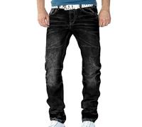 Pantalon Homme Denim Bleu Gris Droit Stretch Décontracté Travail Automne Hiver Pantalons Homme Jeans Noir Blanc Ample Grande Taille Mode Punk Loose Fit Straight Leg Men Pants Portefeuille Cuir (M)