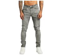 Pantalon Homme Denim Droit Ajustée Automne Hiver Classique Décontracté Pantalons Homme Jeans Noir Bleu Mode Punk Slim Fit Men Pants Bouton Fermeture éclair Jean Pince Pour Carte Bancaire (30)