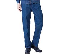 Pantalon Homme Denim Droit Classique Décontracté Pantalons Homme Jeans Bleu Ajustée Mode Punk Automne Hiver Slim Fit Men Pants Bouton Fermeture éclair Jean Miss Portefeuille Cadeau Noël (Blue, XL)