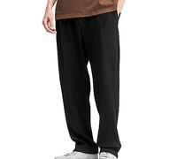 Pantalon Homme Élégant Leggings Plissé Drapé Pantalon de Sport de Jogging Pantalon Décontracté Homme Confort Pantalon Homme Classique, Noir , L