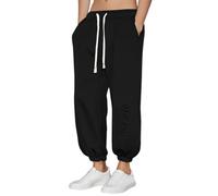 Pantalon Homme Grande Taille- Pantalons De Sport Taille Élastique avec Cordon De Serrage Chic Casual Droit Couleur Unie Streetwear Doux Confortable Ample Extérieur Polyvalent Pants 2025