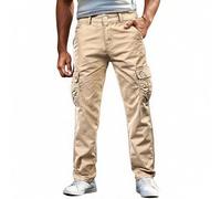 Pantalon Homme Habillé-Pantalon Cargo À Poches Multiples, Vêtement De Travail, De Randonnée, D'Aventure, Utilitaire, Durable, Décontracté, Streetwear, pour Un Usage Quotidien (Khaki, 40)
