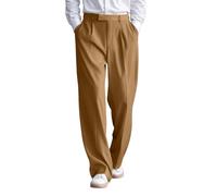 Pantalon Homme Habillé Pantalon De Travail Taille Haute Ample Large Classique Couleur Unie Costume Formel Pants avec Poches Obliques Élastique Décontracté D'affairestube Droit Trousers S-XXL