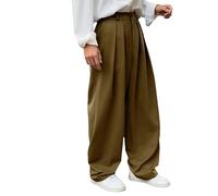 pantalon homme habillé,Pantalon décontracté pour homme,à double pli,taille -haute,ample et confortable,coupe droite,à jambes droites,confortable et élégant. Gilet Paillettes Homme(Beige,3XL)