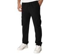 Pantalon Homme Hiver Coton Bas De Survêtement, Pantalons De Randonnée Homme Oversize l'hiver Doublé Polaire Doux Thermique Chaud Coton Confortable avec Poches Respirant Taille Elastique Casual