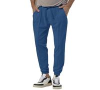 Pantalon Homme Jogging Coton Automne Hiver Travail Décontracté Pantalon Homme Chino Noir Ajustée Sport Mode Vêtement Polaire pour avec Poches et Cordon de Portefeuille Cuir (Blue, XXXL)