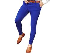 Pantalon Homme Jogging Coton Automne Hiver Travail Décontracté Pantalon Homme Chino Skinny Bleu Sport Mode Vêtement Polaire pour avec Poches et Cordon de Portefeuille Serveur pour Billets (Blue, XXL)