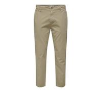 Pantalon Homme ONLY&SONS Chino Simple Fermeture Éclair Poches Arrière Passants de Ceinture, Couleurs:Beige, Taille de Pantalon:28W / 32L, Longueur de Jambe:L32