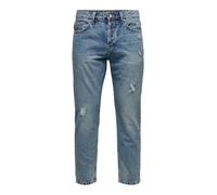 Pantalon Homme ONLY & SONS Jean Coupe Courte Coupe Large Droite Cheville