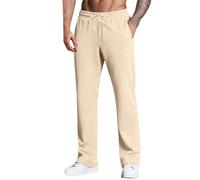 Pantalon Homme Pantalons De Sport Jogging Large Cuisine Elastique Grande Taille Casual Toile Pants Travail Survetement Training Femme Cargo Décontracté Élastique pour Running Fitness Beige XL