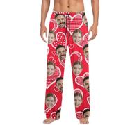 Pantalon Homme Pyjama Saint Valentin Brodé Pantalon Décontracté Couchwear Personnalisable Texte Motif Cadeau Confortable Jogging Homme Nuit Unique
