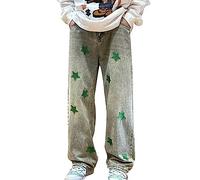 Pantalon Homme - S Esthétique Baggy Hip Hop Star Denim Lâche Goth Mode Streetwear (Bu2 XL)