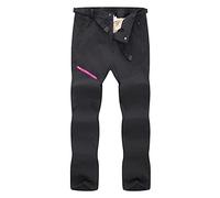Pantalon imperméable pour femmes - Ski, neige, randonnée - Softshell - Taille extensible - Pantalon d’extérieur d’hiver - Coupe-vent - Chaud - Isolant - Pantalon cargo léger avec poches zippées - Pour