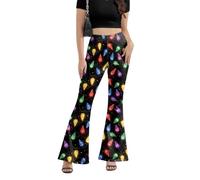 Pantalon imprimé de Noël | Jogging Oversize Femme Droit Pince Pas Clair Blazer Gamme Électrique Rouille Magasin Broderie Translucides