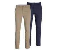 Jack & Jones Homme Jjimarco Jjdave Sa 2 Pack Pantalon, Beige, 33W / 34L EU