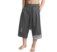 Pantalon Japonais Enfants Garçon Court en Lin, Pantalon Taro Traditionnel avec Cordon de Serrage, Vêtements Authentiques Pantacourt Japonais 4-15 Ans