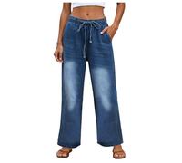 Pantalon Jean féminin Tenue Quotidienne Indispensable Ajustement modéré Conception fiable Confort sans Interruption résistance Face emplois répétés pour extérieure Douce (Dark Blue, XXL)