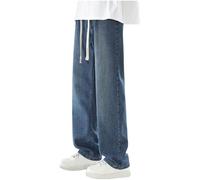 Pantalon Jeans Homme Grande Taille Elastique Large Baggy Pantalon de Jogging en Denim Sport Pants pour Hommes Cadeau Vetement Mode Pantalons Coupe Droite Jeans de Survêtement Pantalons de Travail