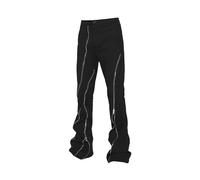 Pantalon Jeans Homme Trou Gris Bleu Ample Droit Mode Décontracté Pantalons Homme Jeans Troué Déchiré Grande Taille Hip Hop Punk Noir Blanc Automne Hiver Loose Fit Straight Leg Portefeuille Chasse (M)