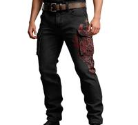 Pantalon Jogger Homme Slim Pas Stretch Imperméable Enduit Extensible Évasé Matelassé Serrage Effiloché Punk Moulant Steampunk Delave Wide Peinture Tactique Differente Vetements