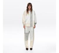 Pantalon jogger patchwork en coton ivoire L