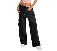Pantalon Jogging Femme en Coton Chic Et Elegant Hiver Molleton Chaud Haute Taille Sport Casual Pantacourt Pilates De Survêtement Vêtements pour Yoga Vetement Cordon Serrage Fluide