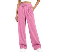 Pantalon Jogging Femme en Coton De Sport Chic éLastique Taille Haute avec Poches Droit à Coupe Large Training DéContracté Baggy Pilates Leger Pantalons Sweatpants SurvêTement Pants Automne Hiver