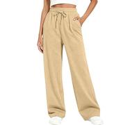 Pantalon Jogging Femme en Coton De Sport Chic éLastique Taille Haute avec Poches Droit à Coupe Large Training DéContracté Baggy Pilates Leger Pantalons Sweatpants SurvêTement Pants Automne Hiver
