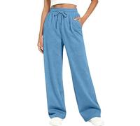 Pantalon Jogging Femme en Coton De Sport Chic éLastique Taille Haute avec Poches Droit à Coupe Large Training DéContracté Baggy Pilates Leger Pantalons Sweatpants SurvêTement Pants Automne Hiver