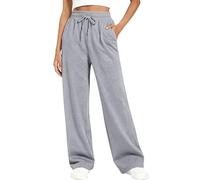 Pantalon Jogging Femme en Coton De Sport Chic éLastique Taille Haute avec Poches Droit à Coupe Large Training DéContracté Baggy Pilates Leger Pantalons Sweatpants SurvêTement Pants Automne Hiver
