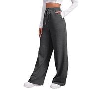 Pantalon Jogging Femme en Coton - Pantalon de Yoga pour Femme Chaud Fourré Pantalon Jogging Plaine Pantalons Randonnée Confortable Pantalon de Sport Large Taille élastique pour Le Yoga, Le Fitness