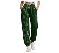 Pantalon Jogging Femme Hiver Collection Noël: Imprimé Neige et Cœur, Tissu Léger et Chaud, Parfait pour Le Sport, Les Voyages, Christmas Printed Sweatpants