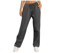 Pantalon Jogging Femme Pantalons de Survêtement Loisirs Jambe Large Polaire Taille Elastique Confortable Ample 2025 Automne Hiver Sweatpants avec Poches Cordon Confort et Élégance