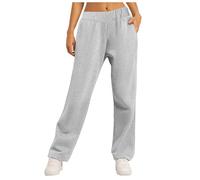 Pantalon Jogging Femme Taille Elastique- Pantalon Sudation Femme Droit avec Poches Grande Taille Couleur Unie Sweatpants DéContracté Quotidien Basique De l'exercice du Yoga De La Course Fitness Pants